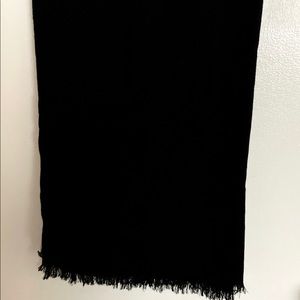 Ralph Lauren Black Fringe Scarf